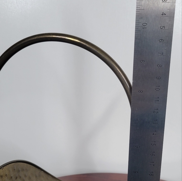 F.T.D.A. European Vintage Mini Hammered Gold Brass Decor Handle Basket Rustic - Picture 9 of 16